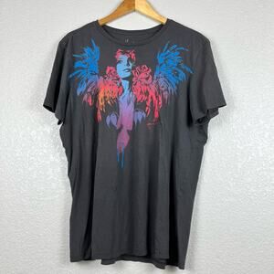 Vintage Mens XL House of Howe Graphic Black Vibrant Pop Art Pima Cotton T-Shirt